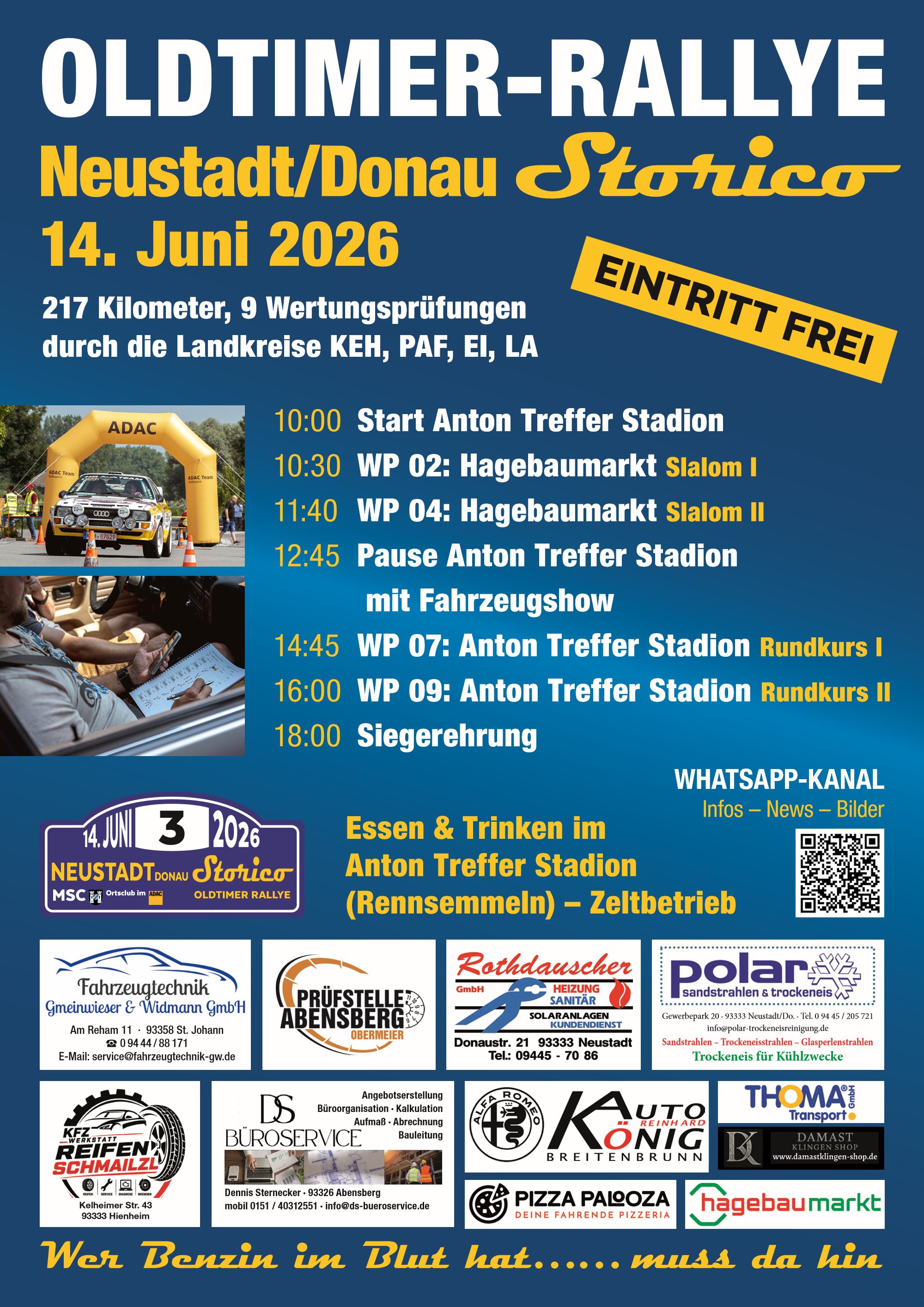 Plakat Oldtimer-Rallye Storico 2026 - Neustadt/Donau, 14. Juni 2026